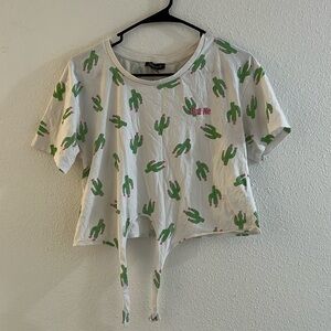 Primark Cactus Tie Front Tee